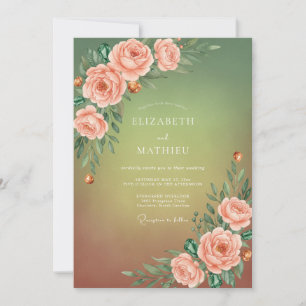 Convite Casamento Rosa Oliva Pêssego
