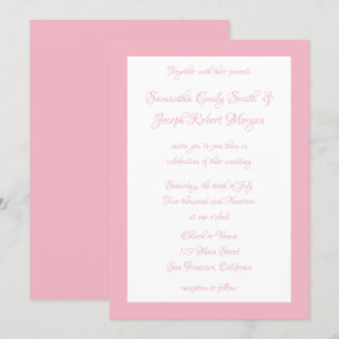 Convite Casamento Rosa Pálido e Branco
