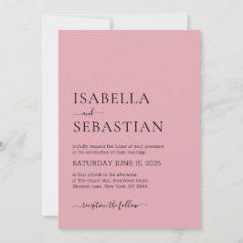 Convite Casamento Rosa Pastel Simples