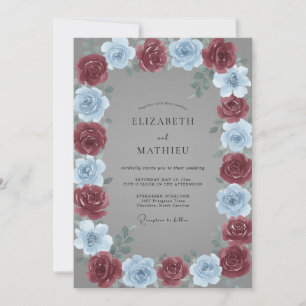Convite Casamento Rosa Periwinkle Marrom