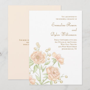 Convite Casamento Rosa Pêssego