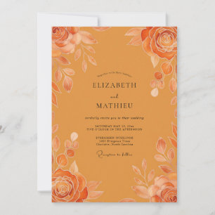 Convite Casamento Rosa Pintada Âmbar