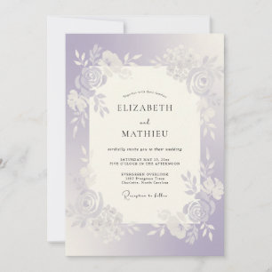 Convite Casamento Rosa Prata Lilás
