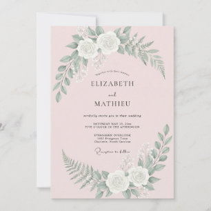 Convite Casamento Rosa Radiante Rosa Bege