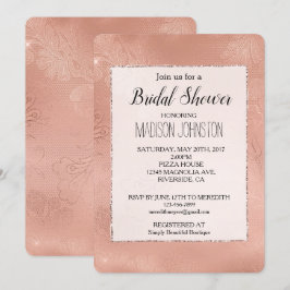 Convite Casamento Rosa Rosa Rosa Glam Lace