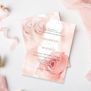 Convite Casamento Rosa Rosa Rosa-Rosa-Esmagadora