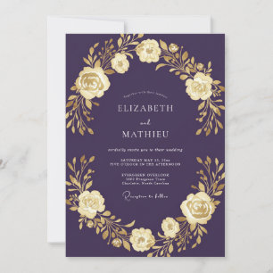 Convite Casamento Rosa Roxo Deep Purple