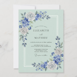 Convite Casamento Rosa Slate Menta