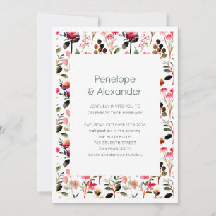 Convite Casamento Rosa Verde Boho Floral Jardim Primavera 