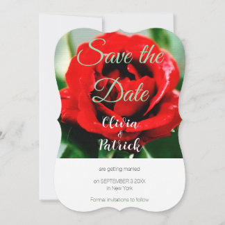 Convite Casamento Rosa Vermelha Salvar a Data