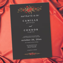 Casamento Rosa Vermelho Gótico Até que a Morte Nos