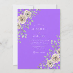 Convite Casamento Rosa Violeta