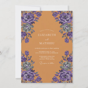 Convite Casamento Rosa Violeta Âmbar