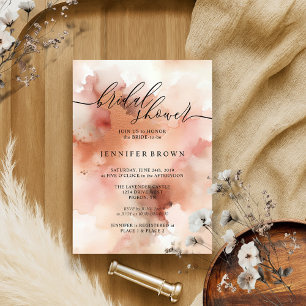 Convite Casamento RosaOuro TomTerra Aquarela Noivado Brida