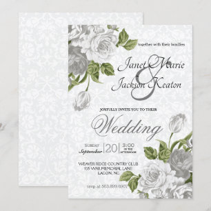 Convite Casamento - Rosas Brancas