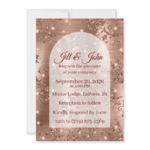 Convite Casamento Rose Gold Arco Brilho
