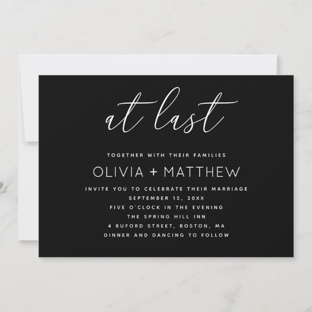 Convite Casamento Roteiro Moderno + Código QR | Minimalist (Frente)