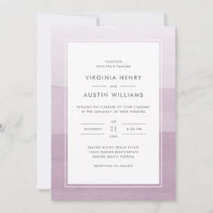 Convite Casamento Roxo Aquarela Moderna