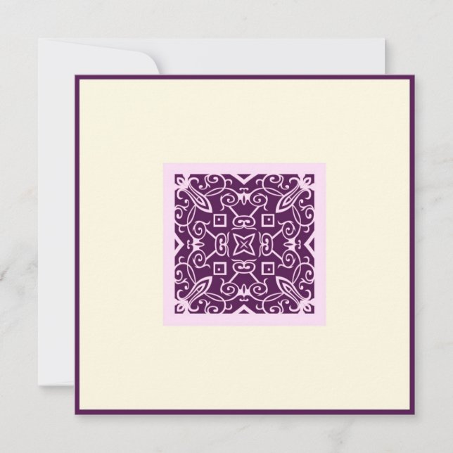 Convite Casamento roxo árabe islâmico do noivado do (Frente)