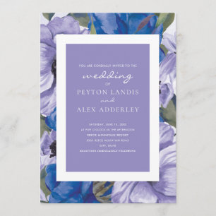 Convite Casamento Roxo Azul Marinho Azul Empoeirado Elegan