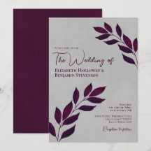 Casamento Roxo Cassis Sonhador Elegante Cinza