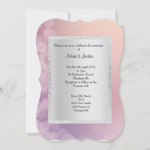 Convite Casamento roxo, cor-de-rosa, ELEGANTE