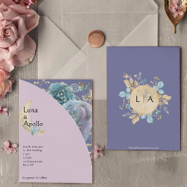 Convite Casamento Roxo Da Lua Whimsical