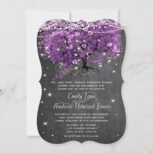 Convite Casamento Roxo de Mason Jar