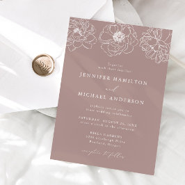 Convite Casamento Roxo Floral Delicado