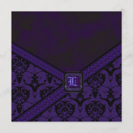 Convite Casamento roxo & preto do laço do gótico