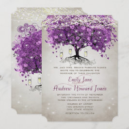 Convite Casamento Roxo Roxo Mason Jar