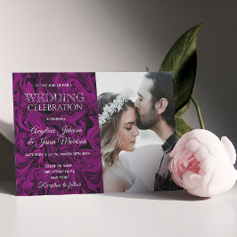 Convite Casamento Roxo Tipografia