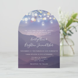 Convite Casamento Roxo Ultra Violet Mason Jar