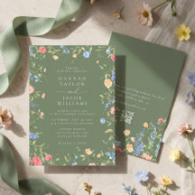 Casamento RSVP Código QR Verde Sálvia Boho Flor Si