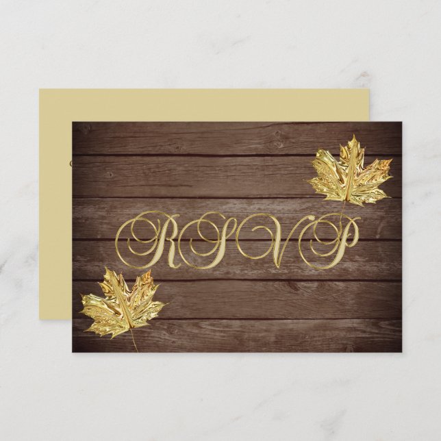 Convite Casamento RSVP de Caimento da Madeira russa person (Frente/Verso)