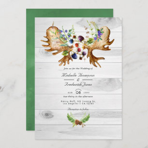 Convite Casamento RSVP de Código QR de Floresta Russa de C
