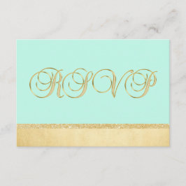 Convite Casamento RSVP Dourado MINT Elegante Personalizado