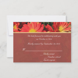 Convite Casamento RSVP flor de margarida laranja