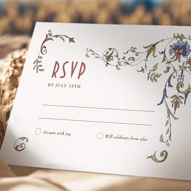 Convite Casamento RSVP Inserir Belle Epoche Vitoriana (Criador carregado)