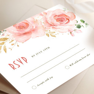 Convite Casamento RSVP Inserir Verde e Escamotear Romântic