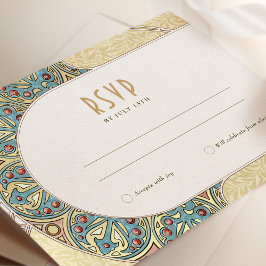 Convite Casamento RSVP Inserir Vintage Art Nouveau por Muc