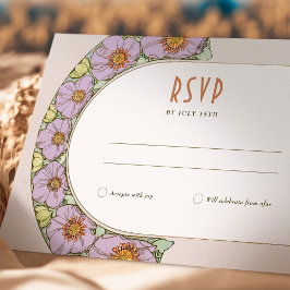 Convite Casamento RSVP Inserir Vintage Art Nouveau por Muc