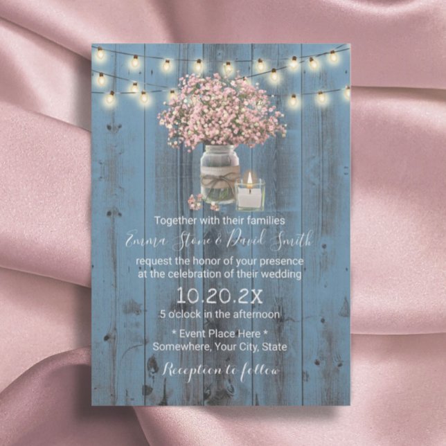 Convite Casamento Russo Azul-Dusty Jar Dusty (Criador carregado)
