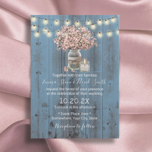 Convite Casamento Russo Azul e Azul do Jar Dusty