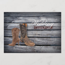 Convite Casamento Russo Barn Wood Western Cowboy