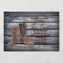 Convite Casamento Russo Barn Wood Western Cowboy