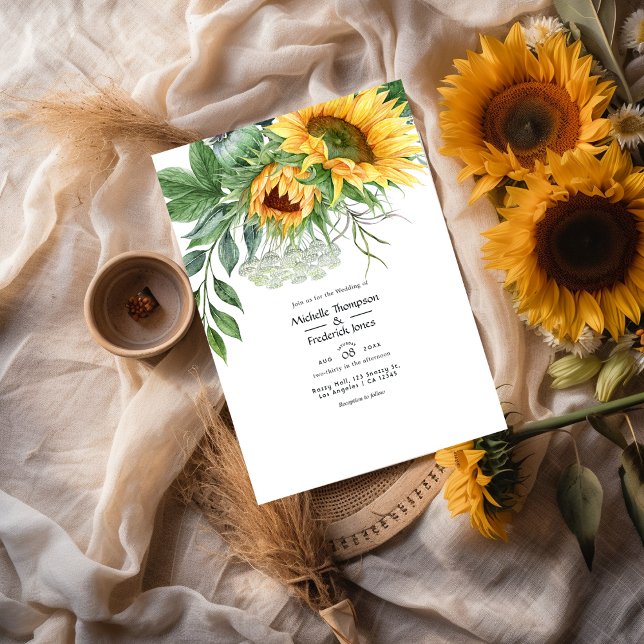 Convite Casamento Russo Boêmian Sunflower (Criador carregado)