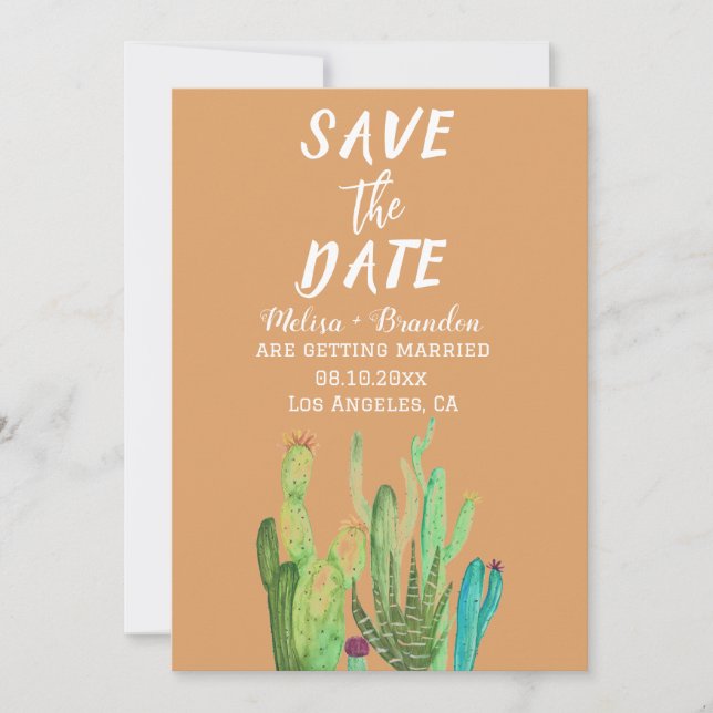 Convite Casamento Russo da Arizona do Deserto de Terracott (Frente)