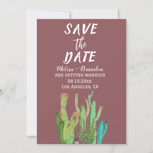 Convite Casamento Russo da Arizona do Deserto de Terracott (Frente)