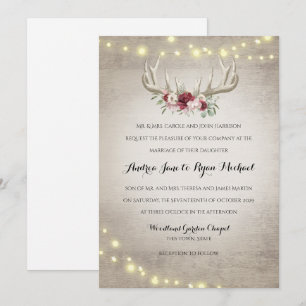 Convite Casamento Russo das Luzes de Corda e Deer Antlers